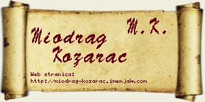 Miodrag Kozarac vizit kartica